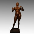 Große Statue Stehende Frau Bronze Skulptur Tpls-007